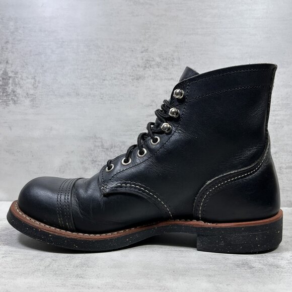 Red Wing Iron Ranger 8114 6" Leather Cork Sole Boots - Men's Size 6 D - Black - Picture 5 of 10